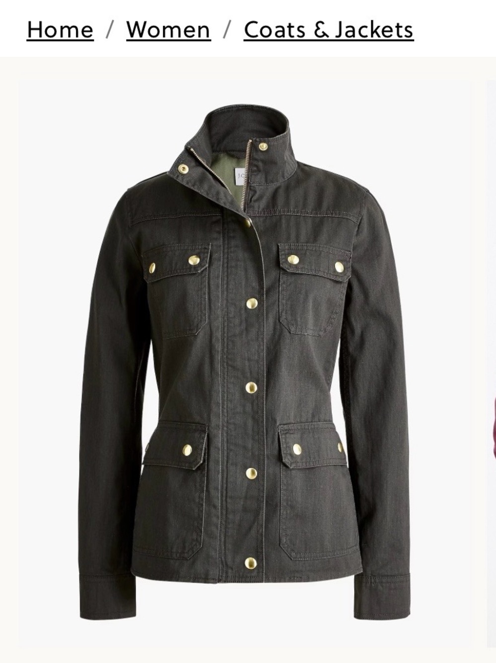 J. Crew Factory Resin-coated Twill Field Jacket (Mossy Brown)